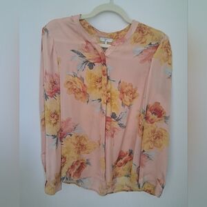 Joie Pink and Yellow Floral Blouse
